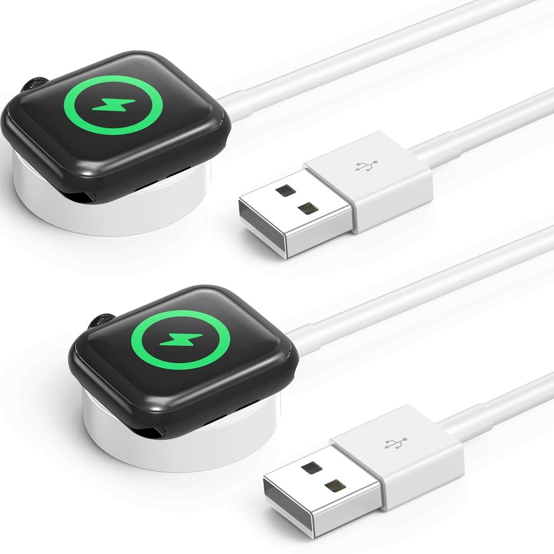 for Apple Watch Charger, Magnetic Wireless iWatch Charger Fast Charging Cordless Travel Cable 3.3FT Compatible with iWatch Series Ultra 9/8/7/6/SE/SE2/5/4/3/2/1 (White)