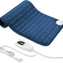 Electric Heating pad with 6 Heat Settings, Auto Shut Off, Dry Electric Heating for Back Neck Knee Arms Legs Shoulder Heat Pads for Christmas Birthday Father's Day Mother's Day (24"X12", Dark Blue)