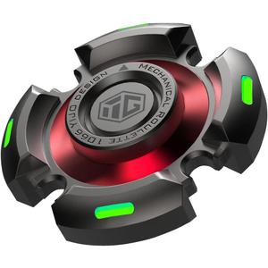 Fidget Spinners for Adults and Kids, Stress Anxiety ADHD Relief Figets Toy, Metal Finger Hand Spinner Toys with Luminous Light, Fidget Spinner Need Absorb Light Then Release in Dark (Gray)