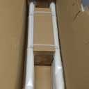 Antique White Curtain Rods for Windows 66 to 120 inch,1" Adjustable Heavy Duty Window Curtain Rod Leaf Finials,Rustic Decorative Drapery Rods Set,Size:36-120''