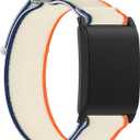 E ECSEM Sport Nylon Loop Band Compatible with WHOOP 5.0/4.0 Adjustable Breathable Braided Elastic Straps Replacement Stretchy Wristband for WHOOP 5.0 Activity Tracker (Black&Pink&Orange)
