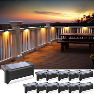 SOLPEX Solar Fence Lights Outdoor, Solar Step Lights Waterproof LED Deck Lights for Stair, Balcony, Railing, Front Porch, Yard, Garden and Patio Decor (11 Pack Warm White)