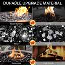 NUPICK 20 Pound Fire Glass, 1/2 Inch Reflective Fire Glass, Fit with Fire Pit and Fireplace, Black