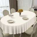 Oval Tablecloth, French Country Printed Oval Table Cloth-60x84 Inch, Fabric Washable and Waterproof Oval Table Cover for Farmhouse Kithchen Dining Decoration