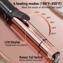 LURA Oval Premium Ceramic 1.25 Inch Curling Iron, Professional Curling Wand With Clamp For Long Hair, Beach Waves Hair Curler With Bottom Rotary Temp Control, Fast Heating, Dual Voltage, Auto Shut Off