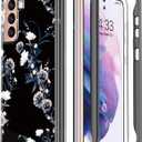Esdot for Samsung Galaxy S21 Plus Case,Military Grade Passing 21ft Drop Test,Rugged Cover with Fashionable Designs for Women Girls,Protective Phone Case for Galaxy S21 Plus 6.7" Purple White Flowers