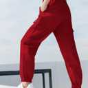SANGTREE Girls & Womens Drawstring Cargo Jogger Pants,3 Years - Women 3XL (Small, Red)