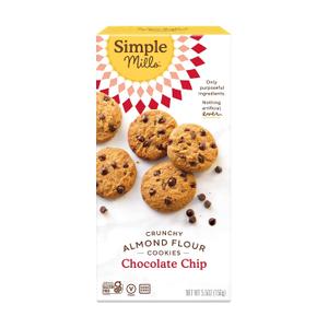 Simple Mills Almond Flour Chocolate Chip Cookies, Gluten Free and Delicious Crunchy Cookies, Organic Coconut Oil, Good for Snacks (Packaging May Vary) (EXP 08/12/26)