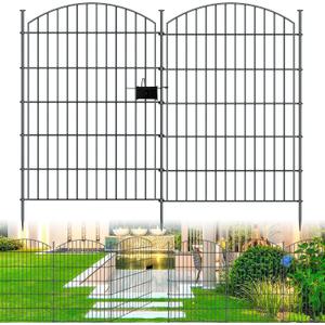 10 Panel No Dig Metal Garden Fence 40"H x 23.6'L Dog Fence Outdoor for Yard