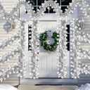 50 FT Christmas Decorations Tinsel Garland, Christmas Snowflake Garland Xmas Shiny Twist Metallic Garlands Decorations for Xmas Tree Home Indoor Outdoor Holiday Xmas Party Decor