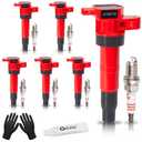 DOWYTA Set of 6 Upgraded Ignition Coil Pack and Spark Plug fits for Hyundai Sonata Santa Fe Azera Entourage Veracruz Kia Sorento Sedona Amanti 2006 2007 2008 2009 2010 2011 3.3 3.8 V6 Replaces UF546