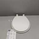 Mayfair Cassel Slow Close Toilet Seat, Easy Clean, Non Slip Premium Wood Seat, Easy Install, Made in USA, Round, White