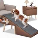 Dog Ramp for Couch and Bed, 17" H Stairs for Small to Medium Dogs and Cats Foldable Steps for Pets to Get on High Bed, Non-Slip Sturdy Ottoman Ramp with Storage Drawer, Brown