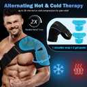 Comfytemp Shoulder Ice Pack Wrap Shoulder Brace, Gel Cold Compression Sleeve for Injuries Reusable Arm Rotator Cuff Pain Relief, Therapy Recovery Items for Men Women, Black - 2 Gel Pack + 1 Brace