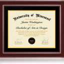 14x17 Diploma Frames 11x14 with Black Mat, Fits Degree Certificate Document, 17 x 14 Cherry Red Frame with Tempered Glass Panel for Wall Mounting