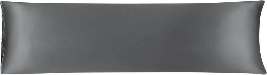 uxcell Body Pillow Cover, 20x72 Inch Grey Silky Satin Body Pillowcases for Hair and Skin, Soft Cooling Smooth Pillow Case with Envelope Closure