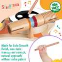Stoie's Owl Drum Set for Babies and Toddlers, Wooden Percussion Musical Instruments for Kids, Eco Friendly, Montessori Educational Toy for Girls and Boys