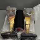 Sculptural Table Lamp Set of 2 with USB Ports For Living Room, Gold Leaf Finish Farmhouse Bedside Lamps with S Cluster Pull Chains Switch for Bedroom, Rustic Nightstand Lamp for Office, Hotel, Bar