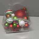 Vercraft 36 Pcs Christmas Ball Ornaments Set Red and Green Christmas Tree Pendants Glittering Plastic Hanging Decorations Lime Green Decor for Xmas Tree Wreath Holiday Party Decorations