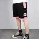 Anime Slayer Mens Cargo Shorts Cotton Drawstring Black Training Shorts with Pocket, Kamado Nezuko  (XL)