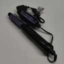 Conair 2-in-1 Hot Air Curling Combo, Includes 1.5-inch Curl Brush and 1-inch Aluminum Bristle Brush (Black / Purple)