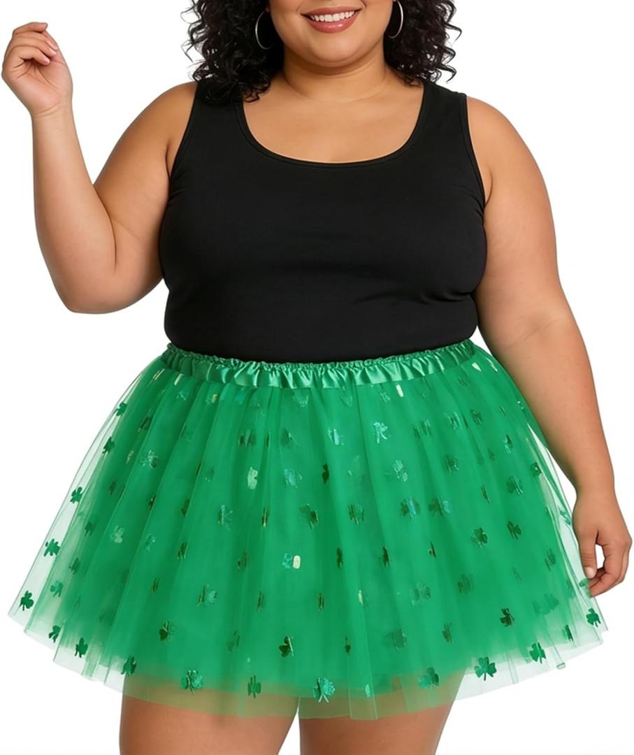 Plus Size 4-Layer Tutu Skirt with Lining, Adult Extra Large Tutu, Elastic Soft Tulle Skirt for Halloween Christmas Costume