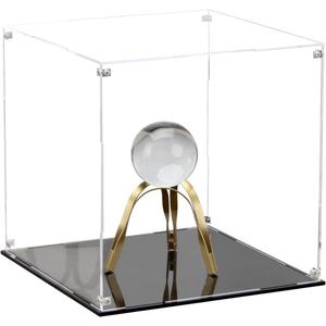11 Inch Acrylic Display Case for Collectibles, Cube Acrylic Box for Collectibles Showcase, Assemble Clear Acrylic Display Box Stand Storage Bin for Action Figures Doll Toys Sport Souvenirs