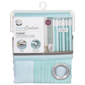 Zenna Home Hotel Shower Curtain, Insta Curtain, Fabric, Aqua