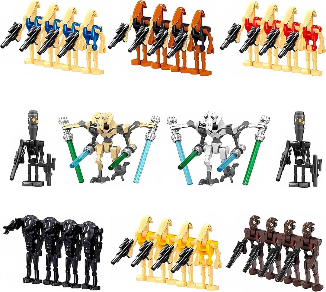 Toysvill Battle Robots Building Block Set for Kids | Generals + Droids Minifigures (28 PCS) with Weapons, TOYSVILL-BB-BD-28