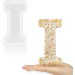 Gartful 7 Inch Large Letter Molds for Resin, 3D I Capital Alphabet Epoxy Resin Mold, A to Z Thick Resin Letter Molds for Making Letters, Word Sign Art, DIY Crafts, Making Cake, Party Home Decor