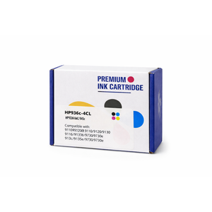 936XL 936e 936 Ink Cartridges Combo Pack: Replacement for HP Ink 936XL Black and 936 Color Combo Pack to Work with OfficeJet Pro 9110 9120 9130 9720 9730 9122 9125 9128 Printer (BK/C/Y/M, 4-Pack)