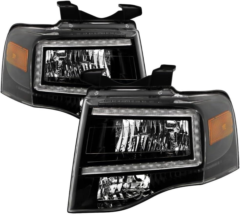 Spyder (xTune) Ford Expedition 2007-2014 Headlights with Light Bar -Black