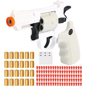 ASTM-Certified ZP5 Compact Toy Revolver: Quick Reload, 32ft Range, Durable ABS - Kid-Safe & Lightweight w/Speed Loader, 24 Shells & 100 Safe Bullets