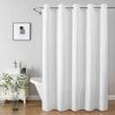 eachope No Hooks/Liner Needed - Waterproof 3-in-1 Hotel Waffle Weave Shower Curtain, Machine Washable, Magnetically Weighted Hem, 71"x74" White for Bathroom