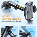 VANMASS Car Dashboard Phone Holder Universal Powerful Suction Cup Mount, Dash Windshield Air Vent Truck Stand Compatible with All Phones Black