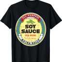 Halloween Soy Sauce Funny Group Food Costume Women Men Kids T-Shirt, Black, Medium