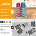 Coffee Cup Dispenser for Counter, Disposable Lid Holder Organizer With 2 Compartments, Countertop or Wall Mount, Paper Cups, Straws, Coffee Bar Set Up, Bathroom Holder, Party Supplies