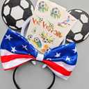 American Flag Bow Headband 4th of July Headband Soccer Hair Accessory Be Suitable for World Cup Party Supplies Women Decoration