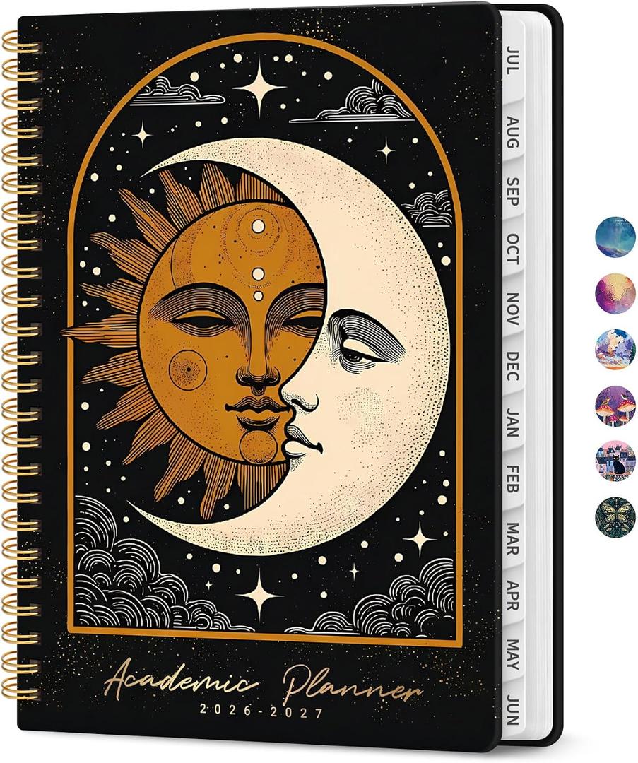Academic Planner 2026-2027, Jul 2026-Jun 2027 Monthly & Weekly Planner