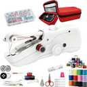 Handheld Sewing Machine,Portable Mini Sewing Machine for Beginners with Sewing Kit and Storage Case,Electronic Small Sewing Machine for Quick Stitching,Perfect for Adults & Travel(White)