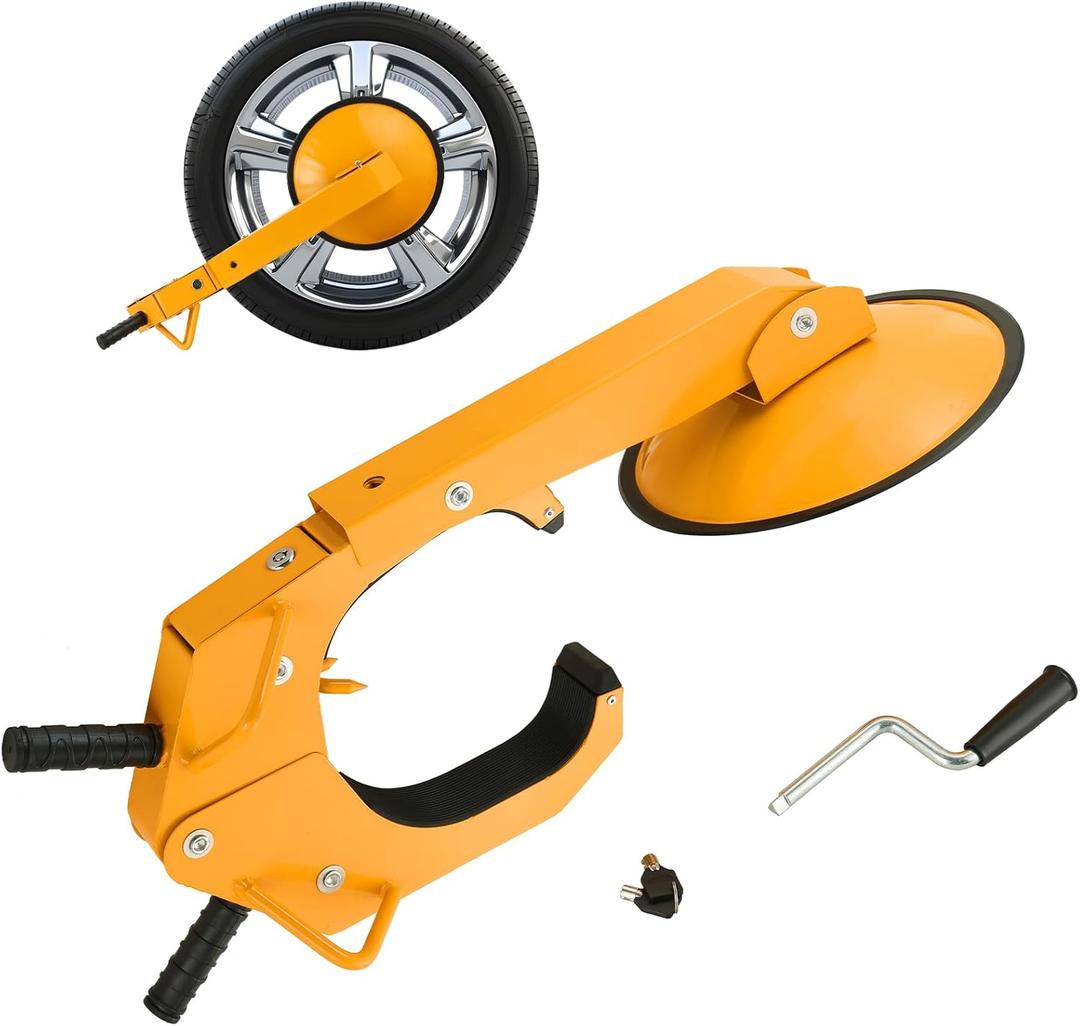 Wheel Lock Clamp | Heavy-Duty Anti Theft Tire Lock Adjustable Trailer Wheel Lock, Tire Boot Lock for RV Trailers, Cars, Trucks, SUVs (1)