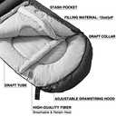 Atarashi Camping Sleeping Bag- 4 Seasons for Adults, Light, Warm, Extra-Large with Compression Sack- Great for Hiking, Backpacking & Outdoor Adventures (A1 Dark Grey/Regular(33''x87''))