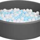 Extra Large Soft Ball Pit for Toddler, 51 x 11.8 in Foam Ball Pit for Baby Kids - Dark Gray