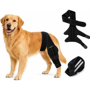 Dog Knee Brace for Hind & Rear Legs,Adjustable Dogs Compression Brace with Joint Instability, Torn ACL (L)
