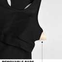 OQQ Womens Tank Tops with Medium Support Removeable Bra Crew Neck Stretch Casusal Crop Camis Black (Black, XL)