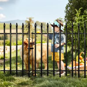 Thealyn Metal Garden Fence 36" H x 28" W, 5 Panels (4 Panels + 1 Gate), Total 11.6 feet, Metal Border Folding Fence, Landscape Fencing Dog Fence Pet Fence for Flower Bed, Yard, Animal Barrier