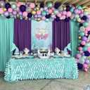 Turquoise Backdrop Curtains 10ftx8ft Mermaid Polyester Photo Drapes, 2 Panels 5ft X 8ft