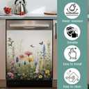 Dishwasher Magnets Decorative Cover,Rustic Wildflowers Refrigerator Magnet Cover,Washable Spring Garden Floral Butterfly Dishwasher Front Panel Cover Home Kitchen Decoration 23x26 Inch