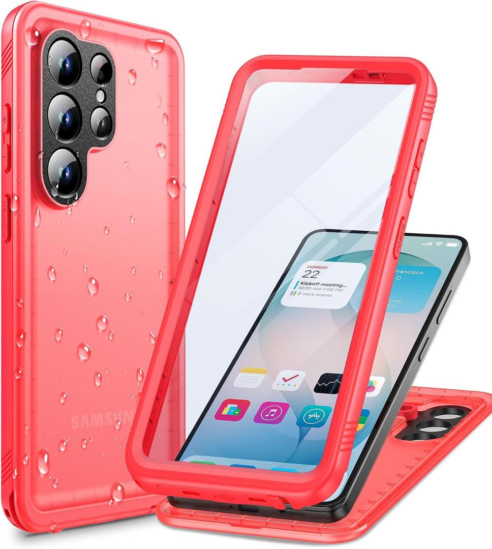 Cozycase Top Waterproof Case for Samsung Galaxy S26 Ultra - Built-in Screen & Camera Protector Heavy Duty Rugged Full Body 360 Military Grade Hard Cover S 26 Ultra Water Shock Dust Proof Pink Case