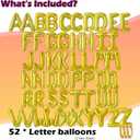 52 Pcs 16 Inch Gold Letter Foil Balloons, 2 Sets of A-Z, Mylar Metallic Balloons Banner Alphabet for Graduation New Year eve Birthday Party Decorations